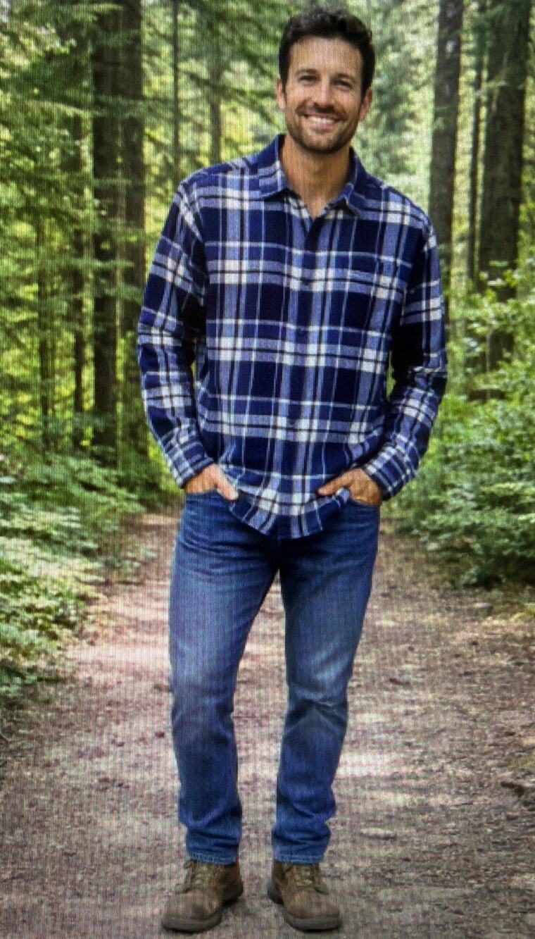 J Crew plaid Flannel Mens XL Shirt Blue Long Slim 100% Cotton Shacket Cabincore